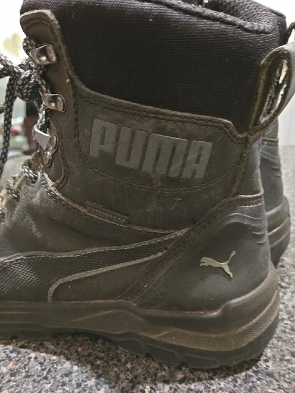 Puma Black Men's Lace-Up Steel Toe Boots